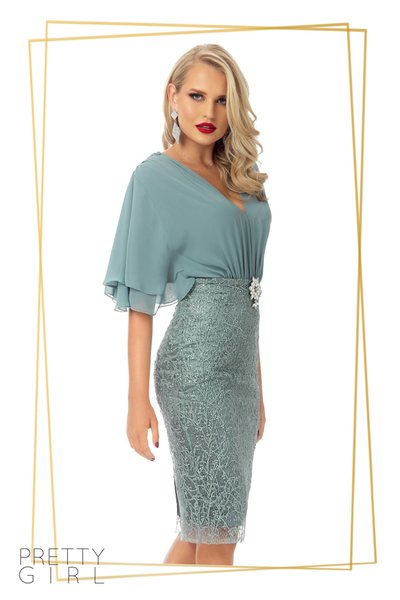 Rochie de ocazie mint tip creion