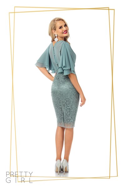 Rochie de ocazie mint tip creion